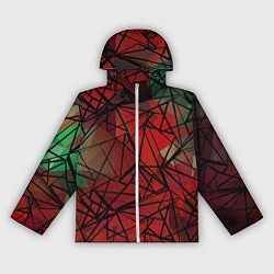 Ветровка с капюшоном женская Абстрактный геометрический, цвет: 3D-белый