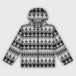 Ветровка с капюшоном женская Черно-белый орнамент, цвет: 3D-черный