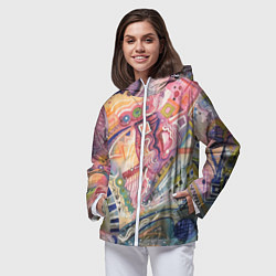 Ветровка с капюшоном женская MULT, цвет: 3D-белый — фото 2