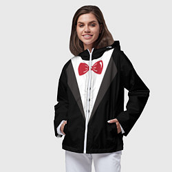 Ветровка с капюшоном женская Смокинг, цвет: 3D-белый — фото 2