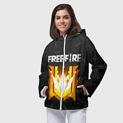 Ветровка с капюшоном женская Free Fire Фри фаер, цвет: 3D-белый — фото 2