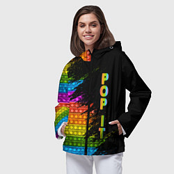 Ветровка с капюшоном женская ИГРУШКА POP it ПОП-ИТ, цвет: 3D-черный — фото 2