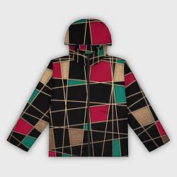 Ветровка с капюшоном женская Модный абстрактный узор, цвет: 3D-черный
