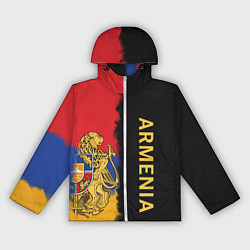 Ветровка с капюшоном женская Armenia Flag and emblem, цвет: 3D-белый