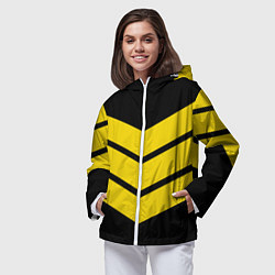 Ветровка с капюшоном женская Три полоски, цвет: 3D-белый — фото 2