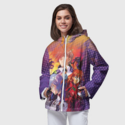 Ветровка с капюшоном женская Евангелион, цвет: 3D-белый — фото 2