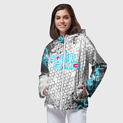 Ветровка с капюшоном женская Игра в кальмара, цвет: 3D-белый — фото 2