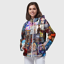 Ветровка с капюшоном женская Геншин импакт, персонажи, цвет: 3D-белый — фото 2