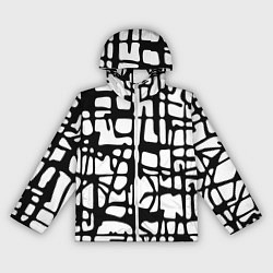 Ветровка с капюшоном женская Черно-Белый мотив Cantabrigiensia, подходящий для, цвет: 3D-белый