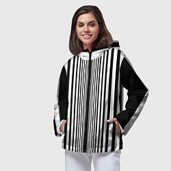 Ветровка с капюшоном женская Эффект Доплера, цвет: 3D-черный — фото 2