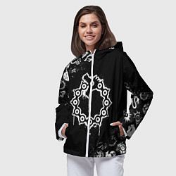 Ветровка с капюшоном женская 7 СМЕРТНЫХ ГРЕХОВ МЕЛОДИАС СИМВОЛ ДРАКОН, цвет: 3D-белый — фото 2