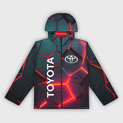 Ветровка с капюшоном женская TOYOTA 3D NEON ТОЙОТА 3Д ПЛИТЫ НЕОН, цвет: 3D-черный