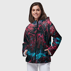 Ветровка с капюшоном женская Смешение, цвет: 3D-черный — фото 2