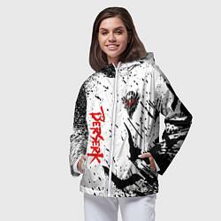 Ветровка с капюшоном женская Берсерк: Гранж, цвет: 3D-белый — фото 2
