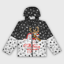 Женская ветровка С Новым Годом дед мороз и олень