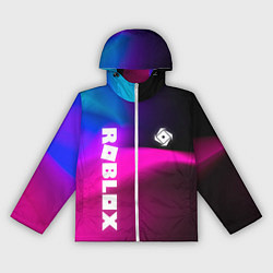 Ветровка с капюшоном женская Роблокс лого х эмблема, цвет: 3D-белый