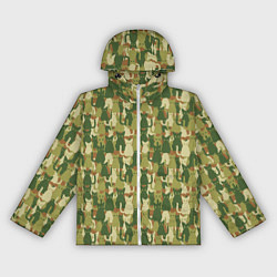 Ветровка с капюшоном женская Кошки камуфляж, цвет: 3D-белый