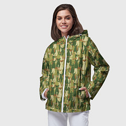 Ветровка с капюшоном женская Кошки камуфляж, цвет: 3D-белый — фото 2
