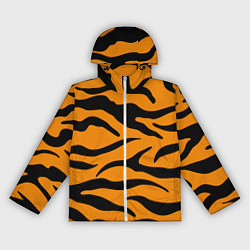 Ветровка с капюшоном женская Тигриные полосы, Символ 2022 года, цвет: 3D-белый