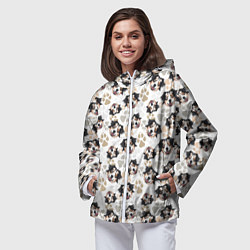 Ветровка с капюшоном женская Собака Австралийская Овчарка, цвет: 3D-белый — фото 2