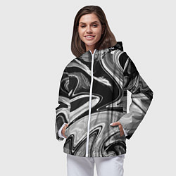 Ветровка с капюшоном женская Abstraction vanguard, цвет: 3D-белый — фото 2