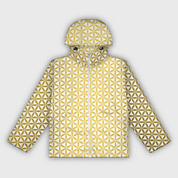 Ветровка с капюшоном женская Цветок Жизни золото, цвет: 3D-белый