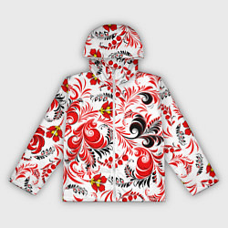 Ветровка с капюшоном женская Русская национальная роспись, цвет: 3D-белый