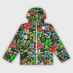 Ветровка с капюшоном женская МАЙНКРАФТ ВСЕ ГЕРОИ И ПРЕДМЕТЫ, цвет: 3D-белый