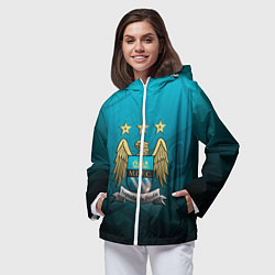 Ветровка с капюшоном женская Manchester City Teal Themme, цвет: 3D-белый — фото 2