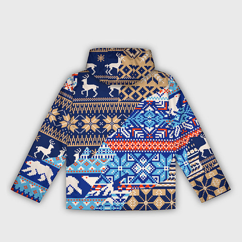 Женская ветровка НОВОГОДНИЙ УЗОР ОЛЕНИ И МЕДВЕДИ НОВЫЙ ГОД 2022 / 3D-Черный – фото 2