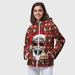 Ветровка с капюшоном женская Bad Santa Плохой Санта, цвет: 3D-белый — фото 2