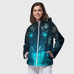 Ветровка с капюшоном женская Неоновый водяной тигр 2022, цвет: 3D-белый — фото 2