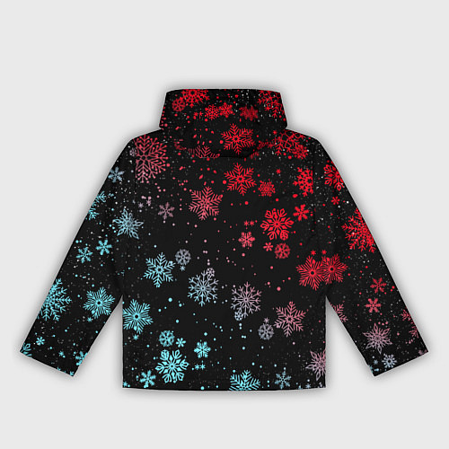 Женская ветровка НЕОНОВЫЕ СНЕЖИНКИ, НОВЫЙ ГОД 2022 / 3D-Черный – фото 2