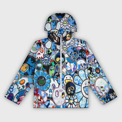 Ветровка с капюшоном женская Буйство синих, цвет: 3D-белый