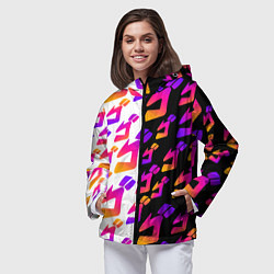 Ветровка с капюшоном женская JOJO BIZARRE ADVENTURE ДЖО ДЖО УЗОР, цвет: 3D-черный — фото 2