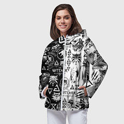 Ветровка с капюшоном женская THE WITCHER LOGOOMBING ВЕДЬМАК ПАТТЕРН, цвет: 3D-белый — фото 2
