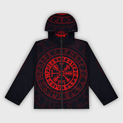 Ветровка с капюшоном женская Красный Вегвизир, цвет: 3D-черный