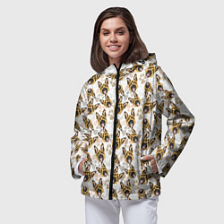 Ветровка с капюшоном женская Собака - Немецкая Овчарка, цвет: 3D-черный — фото 2