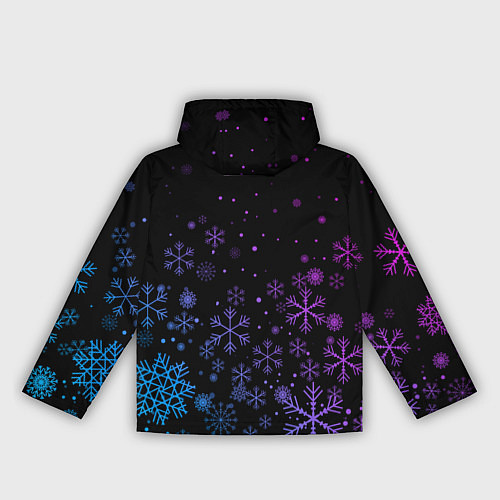 Женская ветровка Новогодние снежинки Градиент / 3D-Черный – фото 2