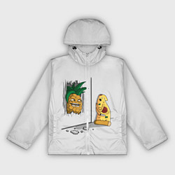 Ветровка с капюшоном женская HERES PINEAPPLE!, цвет: 3D-белый