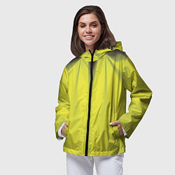 Ветровка с капюшоном женская Орхидея в желтом Абстракция Дополнение 541-1, цвет: 3D-черный — фото 2