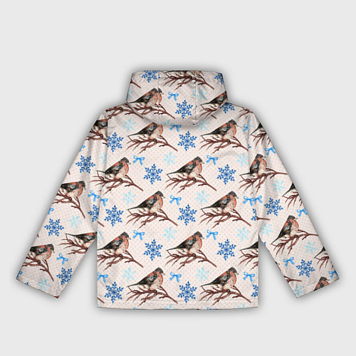 Женская ветровка Снегири зима / 3D-Черный – фото 2
