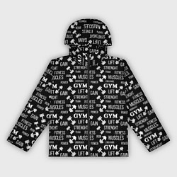 Ветровка с капюшоном женская Тренировка с гантелями, цвет: 3D-черный