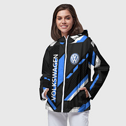 Ветровка с капюшоном женская VOLKSWAGEN GEOMETRY SPORT, цвет: 3D-белый — фото 2
