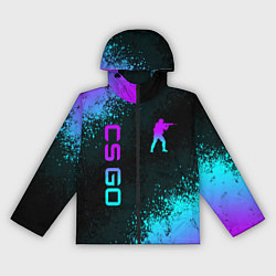 Ветровка с капюшоном женская CS GO NEON SYMBOL STYLE SKIN КС ГО НЕОН, цвет: 3D-черный