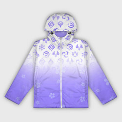 Ветровка с капюшоном женская GENSHIN IMPACT SYMBOL PATTERN SAKURA САКУРА, цвет: 3D-белый