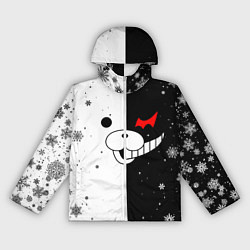 Ветровка с капюшоном женская НОВОГОДНИЙ МОНОКУМА ЧЁРНО БЕЛЫЙ НОВЫЙ ГОД 2022, цвет: 3D-белый