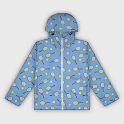 Ветровка с капюшоном женская Большой теннис паттерн, цвет: 3D-белый