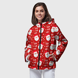Ветровка с капюшоном женская САНТА КЛАУС НОВЫЙ ГОД, цвет: 3D-черный — фото 2