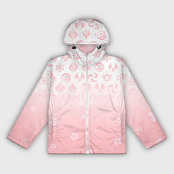 Ветровка с капюшоном женская ГЕНШИН ИМПАКТ ЯПОНИЯ САКУРА ЦВЕТОК, цвет: 3D-белый